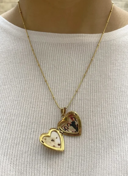 Midi Relicario Heart Necklace-