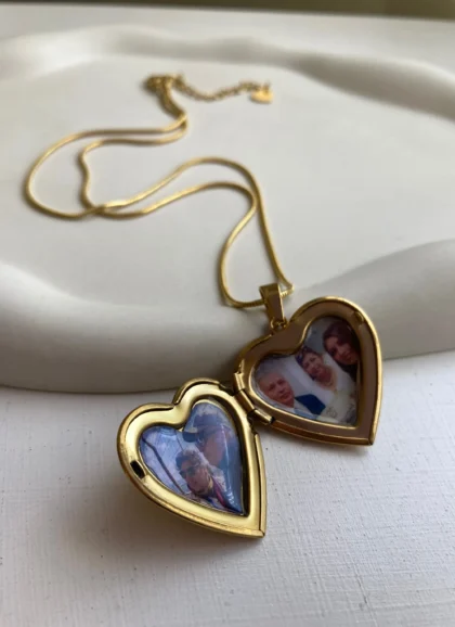 Midi Relicario Heart Necklace (Gold)